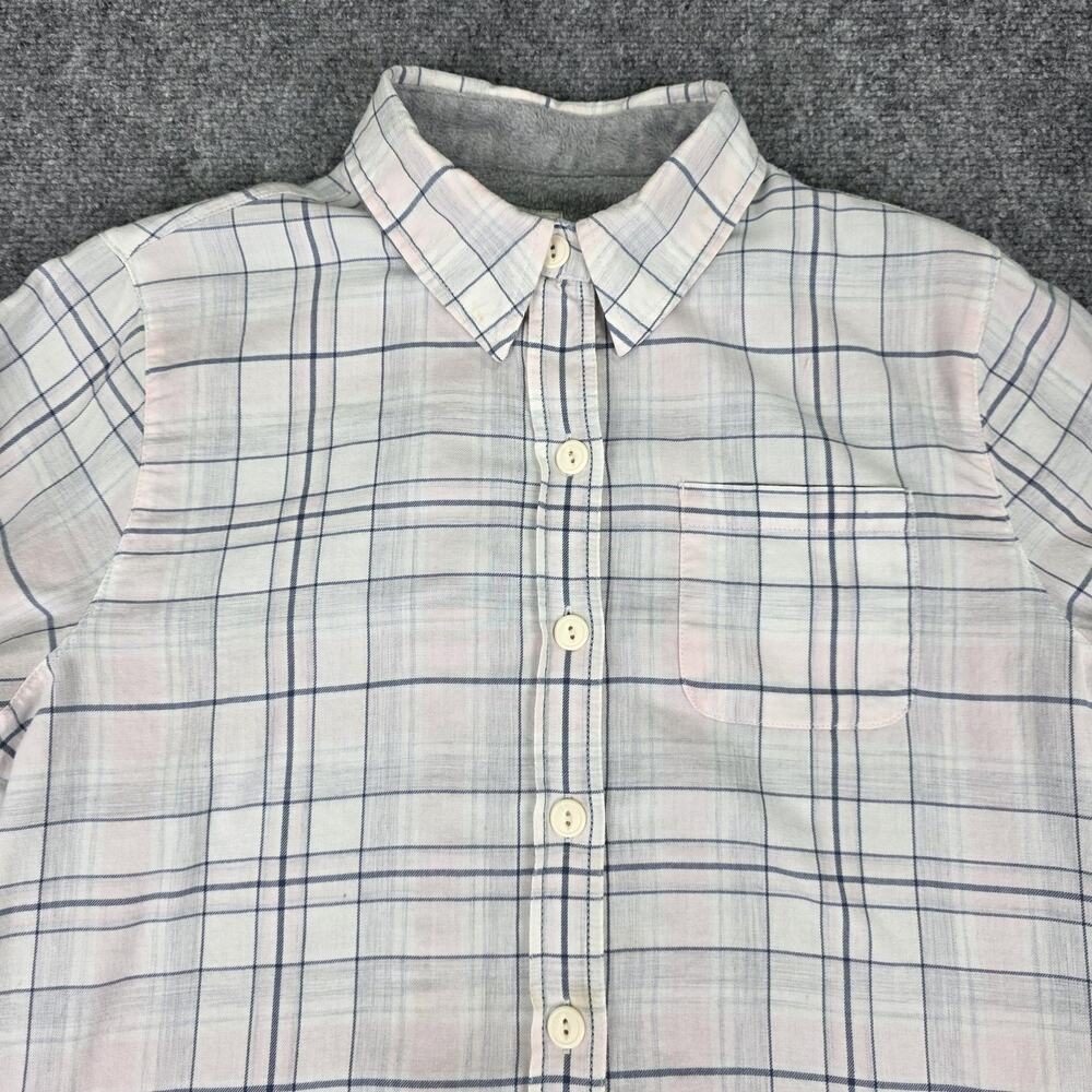 LL Bean Shirt Womens Small Petite Pink Plaid Fleece Lined Button Front Casual - Picture 9 of 16